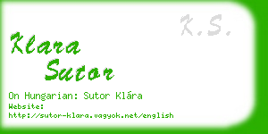 klara sutor business card
